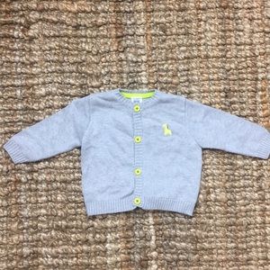Carter’s lime & gray cardigan size 6M worn once